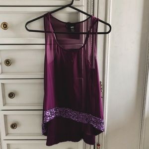 Vintage Plum Embellished Tank